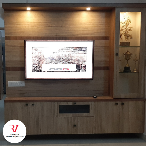 Decorative Wood Tv Stand With LED RV Sarvesh Interior